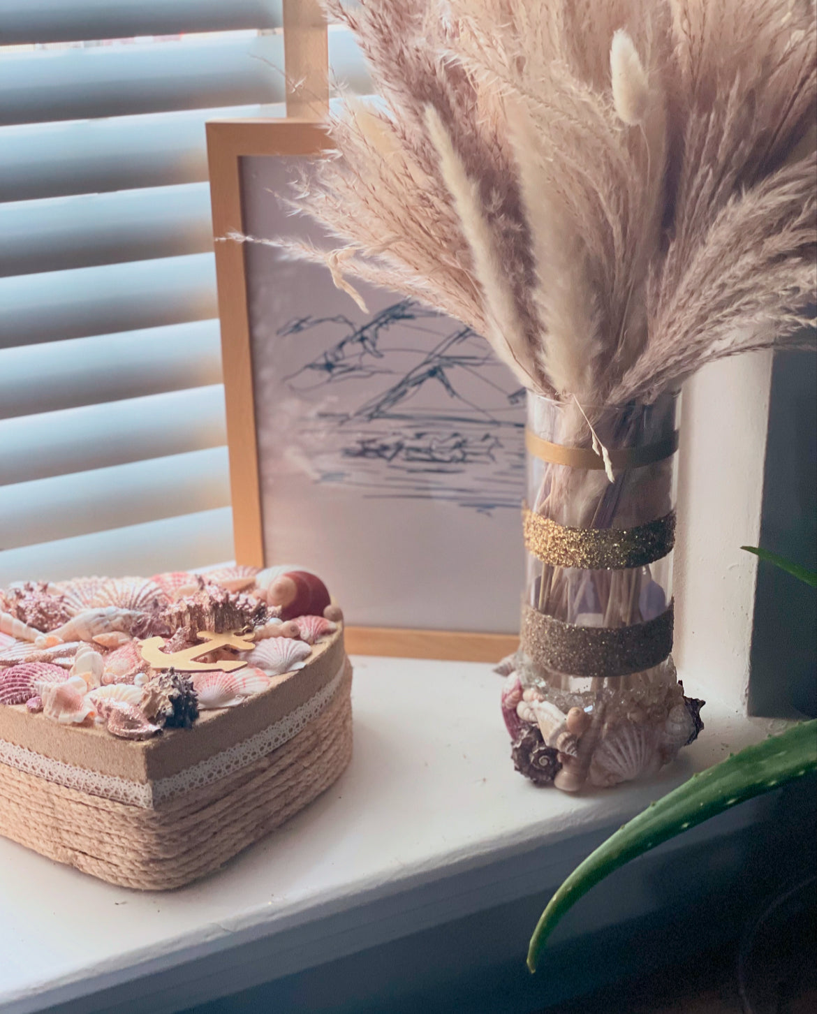 Seashell heart shaped storage boxHand designed